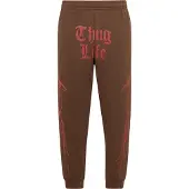 Thug Life Pantalon de sport 'Ink' marron / rouge
