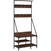 vidaXL Porte-vêtements et rangement des chaussures chêne marron