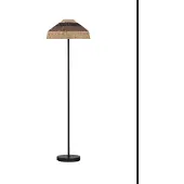 Lyora Lampadaire Caro noir et rotin