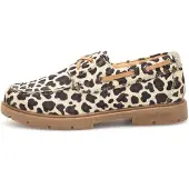 Woden Mocassin 'Johanne Animal' brun foncé / blanc cassé