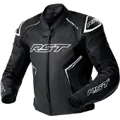 Rst S1 D3O, veste en cuir perforé ,Noir/Blanc ,XL