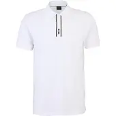 BOSS pour homme. 50549362 Polo Paddy avec patte de boutonnage rayée et logo blanc (XL), Casuel, Coton, Manche courte
