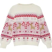 s.Oliver Pull-over crème / brocart / rose / rose / rouge / blanc