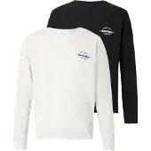 Jack & Jones Sweat-shirt 'JJBRANDON' bleu / gris clair / noir / blanc