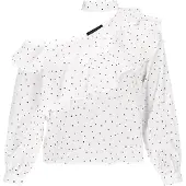 NAEMI Chemisier noir / blanc cassé