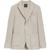 BOSS Blazer Slim en lin mélangé à micro motif