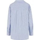 Urban Classics Oversized Striped Long Sleeve Shirt Bleu XS Femme
