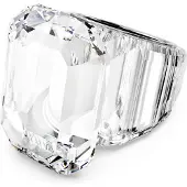 Swarovski Lucent cocktail ring Octagon cut White Crystals Stainless Steel Crystal, (60)