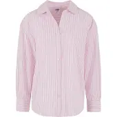 Urban Classics Oversized Striped Long Sleeve Shirt Rose XS Femme