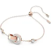 Swarovski Bracelet Hollow, Boucle Entrelacée, Blanc, Placage De Ton Or Rosé