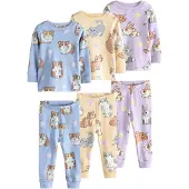 Next Pyjama 'Snuggle' bleu ciel / marron / jaune / violet clair