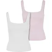 Urban Classics Tb7513a Sleeveless Top 2 Units Blanc,Rose M Femme