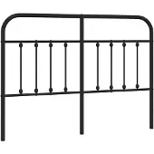 vidaXL Tête de lit en métal noir 135 cm