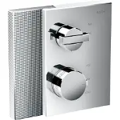 Hansgrohe Thermostat encastré AXOR Edge avec robinet d'arrêt - Finition diamant, chrome