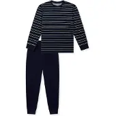 Schiesser Pyjama crème / bleu foncé