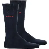 HUGO Chaussettes bleu foncé / rouge