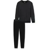 Schiesser Pyjama long 'Nightwear Serie' bleu marine / bleu cyan