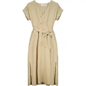 Deeluxe Teyssa Short Sleeve Long Dress Beige L Femme