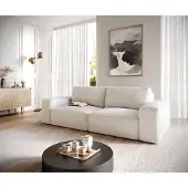 DELIFE Big canapé Lanzo 230x95 cm bouclé blanc crème
