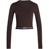 Adidas T-shirt fonctionnel 'Hyperglam' marron / blanc