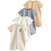 Next Barboteuse / body beige chiné / bleu chiné / marron chiné / blanc