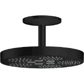 Hansgrohe Douche de tête 280 1jet ONE avec raccordement au plafond noir mat (2 Types de jets, 12.20 l/min)