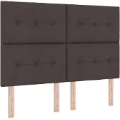 vidaXL Tête de lit LED avec bandes lumineuses LED marron foncé 144 cm tissu
