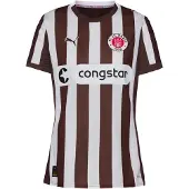 Puma Maillot 'FC St. Pauli 25/26' marron / rouge sang / noir / blanc