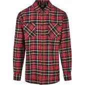 Urban Classics Chemise 'Roots' rouge / noir / blanc