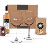 Yoursurprise Coffret apéro rosé avec verres personnalisés