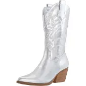 Salinyang Bottes de cowboy argent