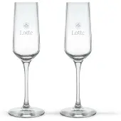 Yoursurprise Flûtes à champagne personnalisées - Verre en cristal - 2 pièces