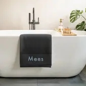 Yoursurprise Serviette de bain brodée - Noire