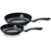 Fissler Lot de 2 poêles Essential, 24 cm + 28 cm, noir