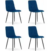 Leobert Chaise KARA - velours bleu marine x 4