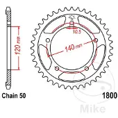JT Sprockets Couronne moto JTR1800,43