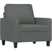 vidaXL Fauteuil Gris foncé 60 cm Tissu