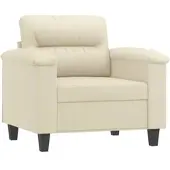 vidaXL Fauteuil Crème 60 cm Similicuir
