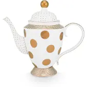 Pip studio Théière Pip Studio Dot Delight White-Gold 1,25 L
