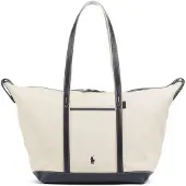 Ralph Lauren Cabas écru / bleu foncé