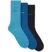 BOSS Lot de trois paires de chaussettes mi-mollet en maille stretch