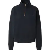 Superdry pour femme. W2012666A Sweat Essential Logo Emb Half Zip marine (L), Casuel, Coton, Manche longue
