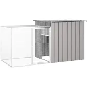 vidaXL Cage à lapins Gris 200x91x100 cm Acier galvanisé