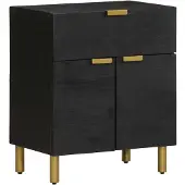 vidaXL Table de chevet noir 50x33x60 cm bois d'ingénierie