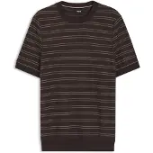 BOSS T-shirt en maille en coton mélangé à rayures horizontales