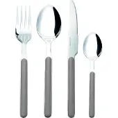 Brunner - Delice - Set De Couverts Taille 16 Pieces, Gris/Blanc