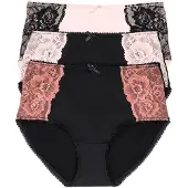 Bonprix Lot de 3 slips maxi microfibre et dentelle