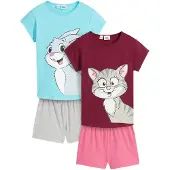Bonprix Lot de 2 pyjashorts doux