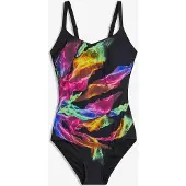 Bonprix Maillot 1 pièce sculptant, maintien léger, col V