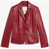 Bonprix Blazer court en cuir d’agneau nappa
